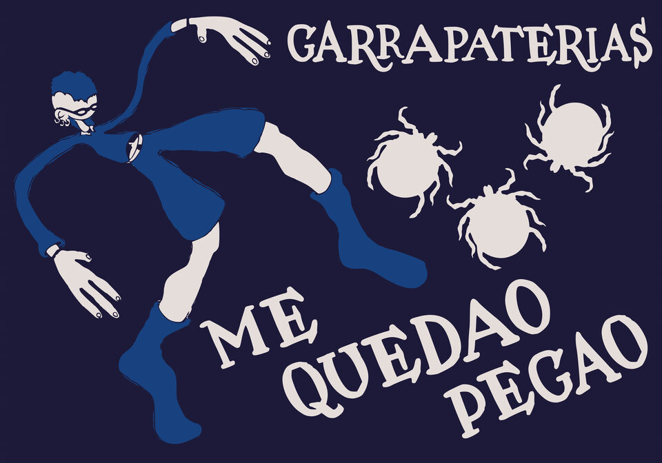 Lámina de pegatinas de Garrapaterías, usada como motivo mientras no hay foto de la camiseta
